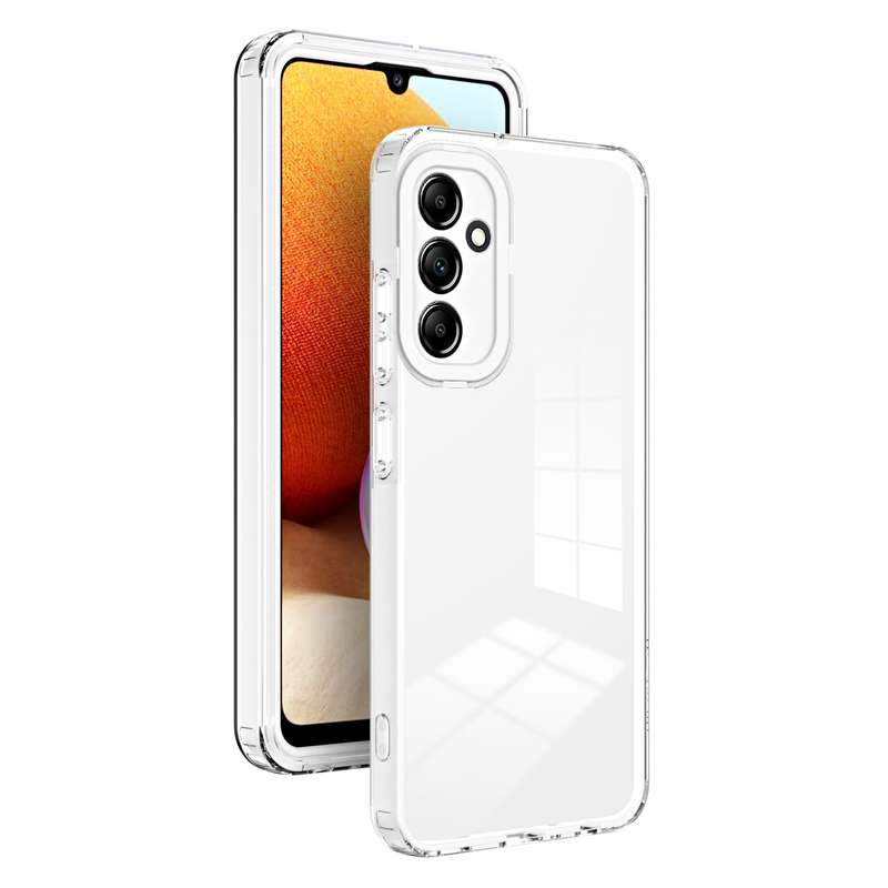 For Samsung Galaxy A14 5G 3 in 1 Clear TPU Color PC Frame Phone Case(Black)