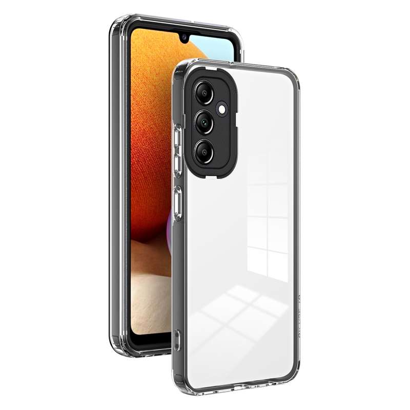 For Samsung Galaxy A14 5G 3 in 1 Clear TPU Color PC Frame Phone Case(Black)