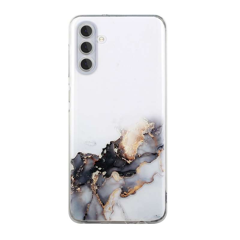 For Samsung Galaxy A34 5G Hollow Marble Pattern TPU Precise Hole Phone Protective Case(Pink)