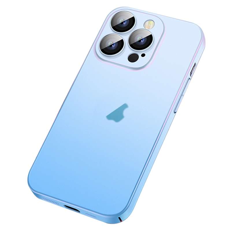 For iPhone 14 Pro Max Skin Feel Frosted Gradient Phone Case(Purple)