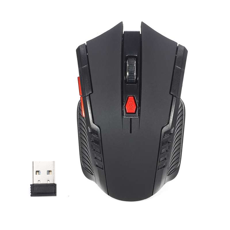 6-keys 2.4G 1600DPI Three-speed Adjustable Wireless Office Mouse(Red)