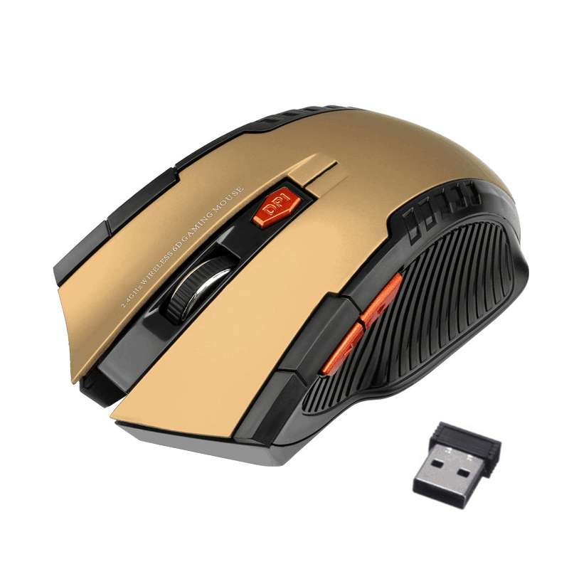 6-keys 2.4G 1600DPI Three-speed Adjustable Wireless Office Mouse(Red)