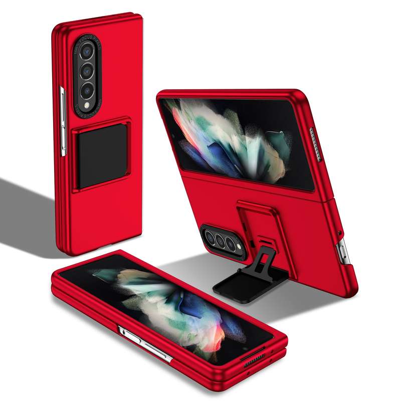 For Samsung Galaxy Z Fold3 5G Three-dimensional Folding Holder PC Phone Case(Black)