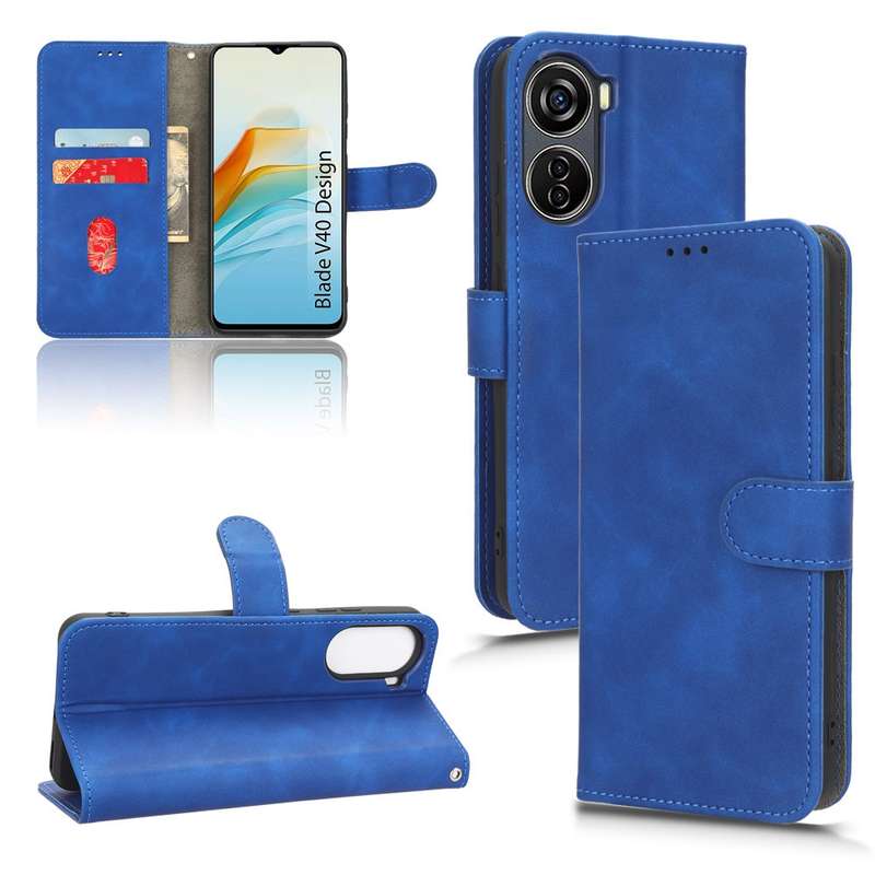 For ZTE Blade V40 Design Skin Feel Magnetic Flip Leather Phone Case(Black)