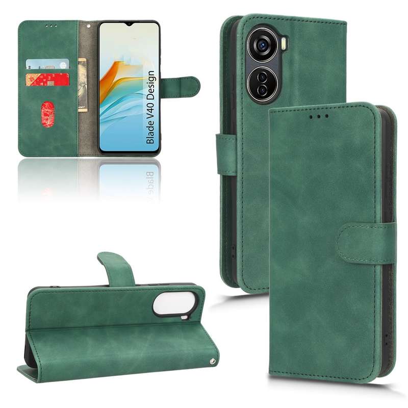 For ZTE Blade V40 Design Skin Feel Magnetic Flip Leather Phone Case(Black)