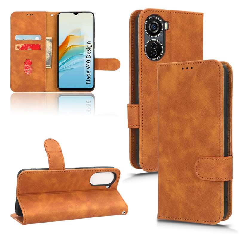 For ZTE Blade V40 Design Skin Feel Magnetic Flip Leather Phone Case(Black)