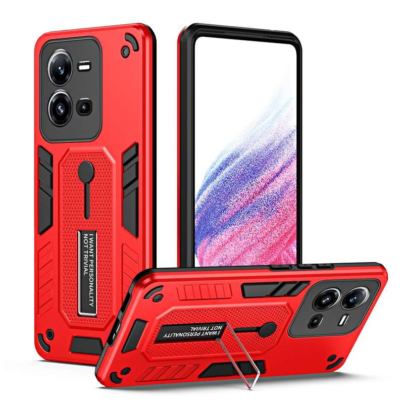 For vivo V25 5G / V25e Variety Brave Armor Finger Loop Holder Phone Case(Black)