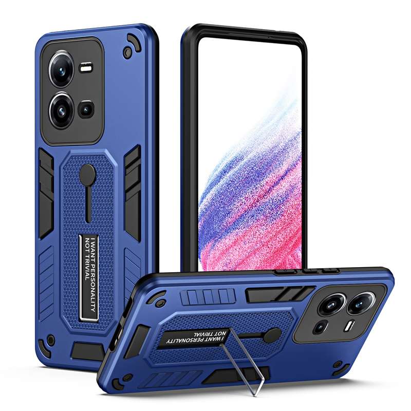 For vivo V25 5G / V25e Variety Brave Armor Finger Loop Holder Phone Case(Black)