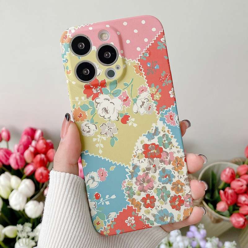 For iPhone 11 Water Sticker Flower Pattern PC Phone Case(Colorful Flowers)