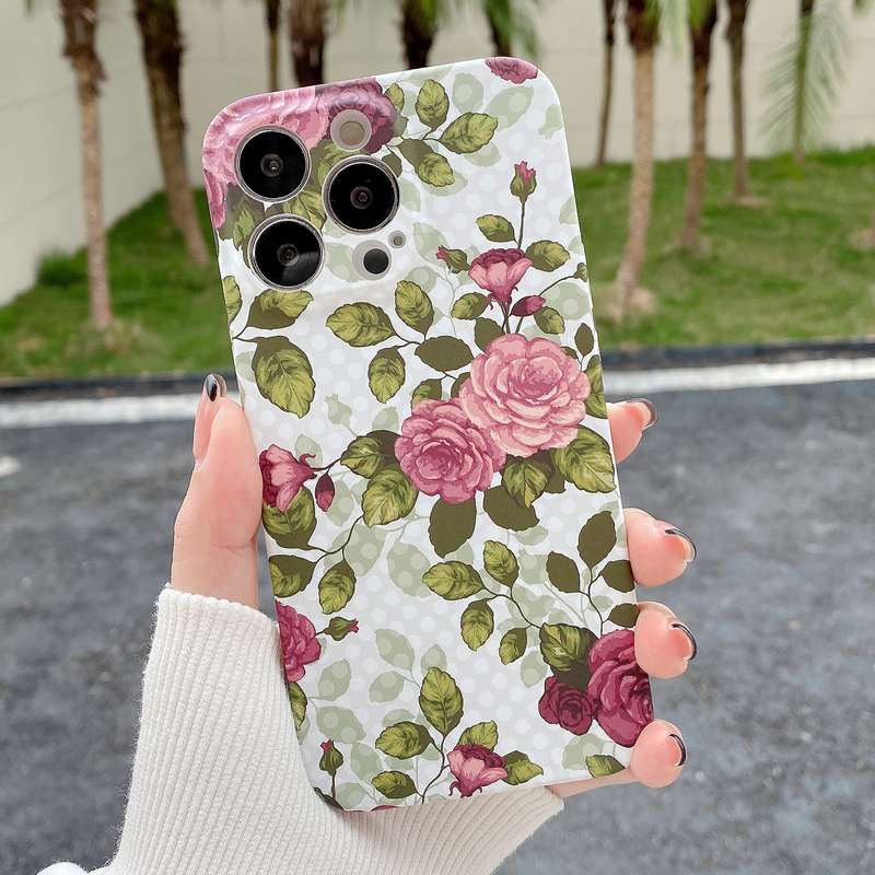 For iPhone 11 Water Sticker Flower Pattern PC Phone Case(Colorful Flowers)