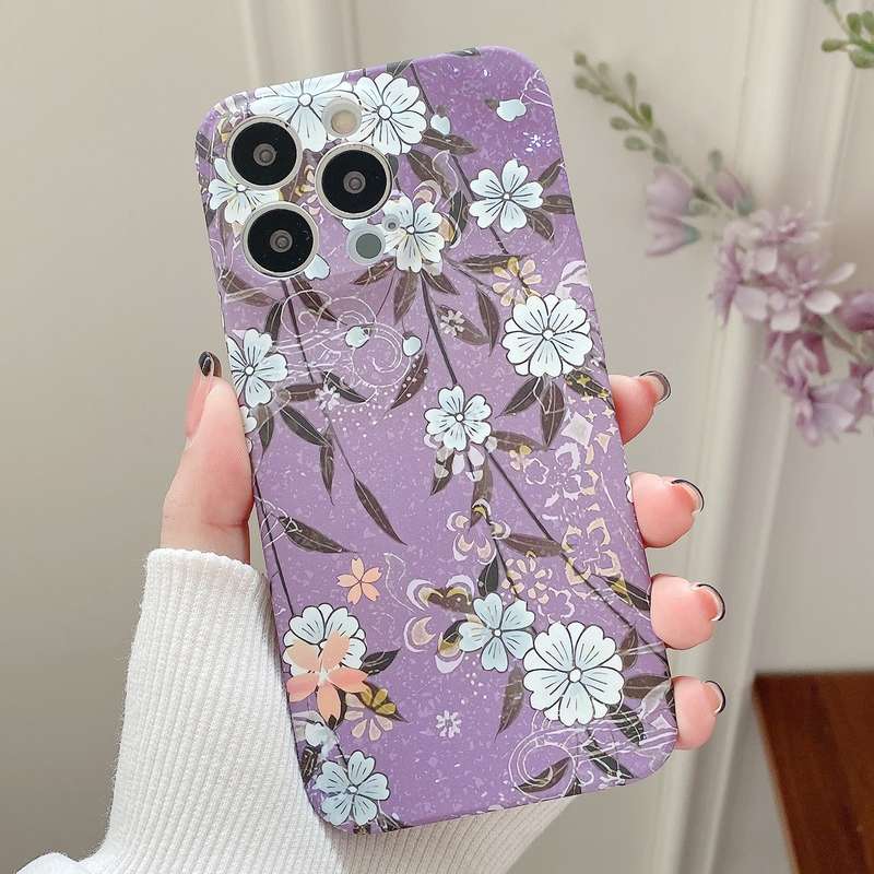 For iPhone 11 Water Sticker Flower Pattern PC Phone Case(Colorful Flowers)