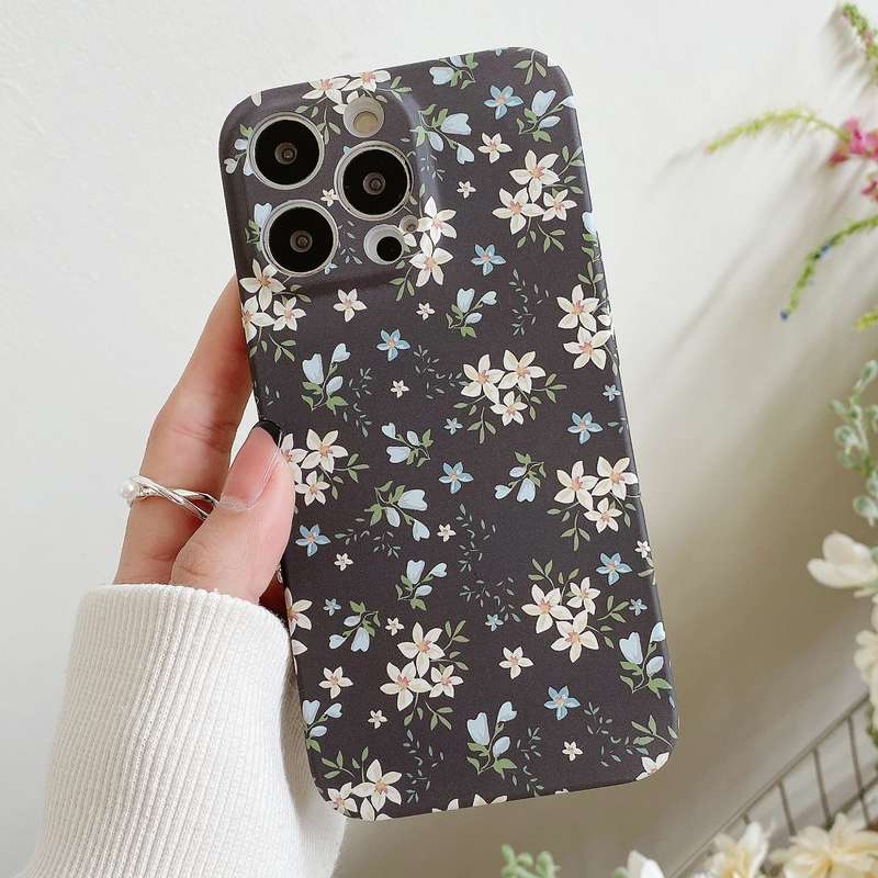 For iPhone 11 Water Sticker Flower Pattern PC Phone Case(Colorful Flowers)