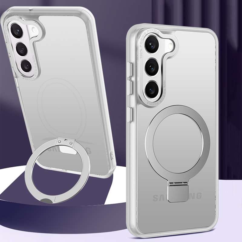 For Samsung Galaxy S23+ 5G Skin Feel MagSafe Magnetic Holder Phone Case(Black)