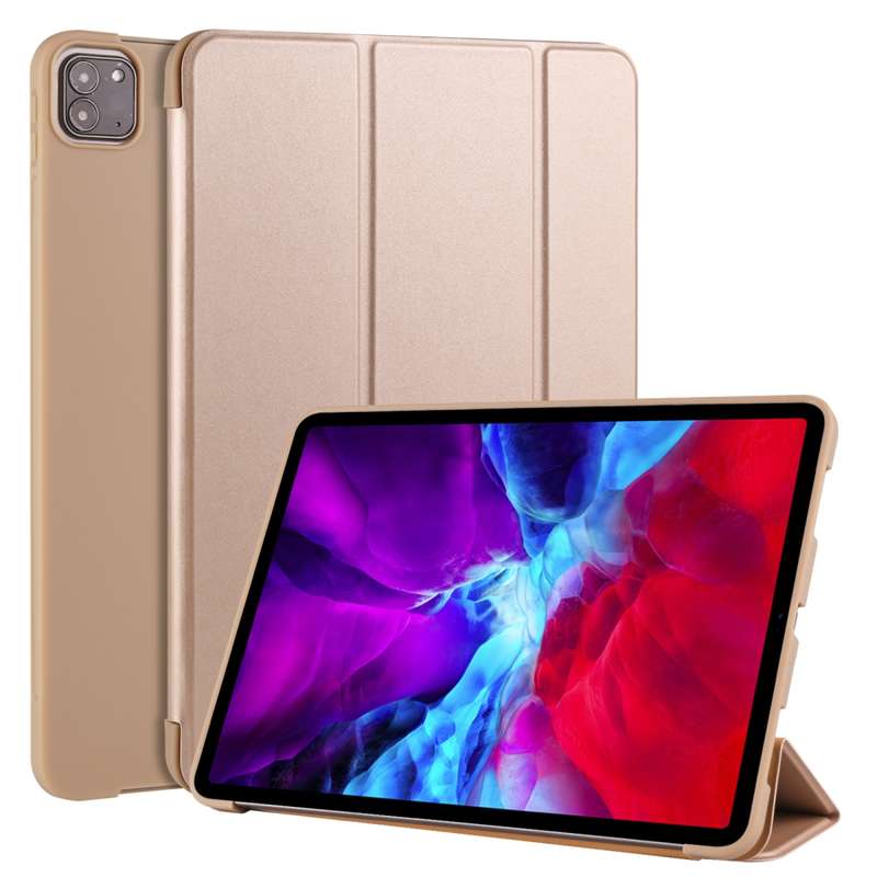 For iPad Pro 11 (2020) 3-folding Horizontal Flip PU Leather + Shockproof Honeycomb TPU Tablet Case w