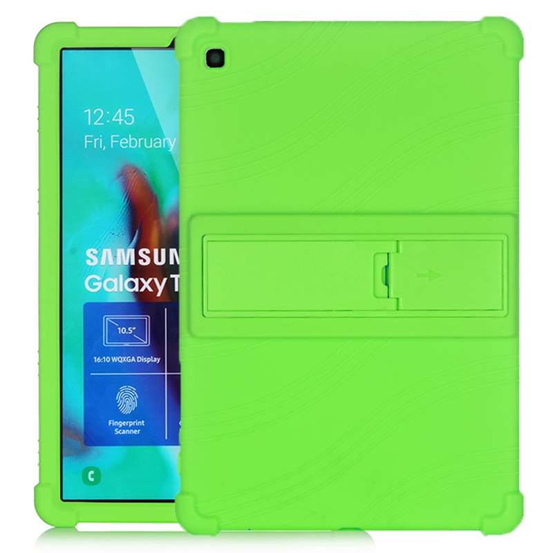 For Galaxy Tab S5e T720 Tablet PC Silicone Protective Case with Invisible Bracket(Black)