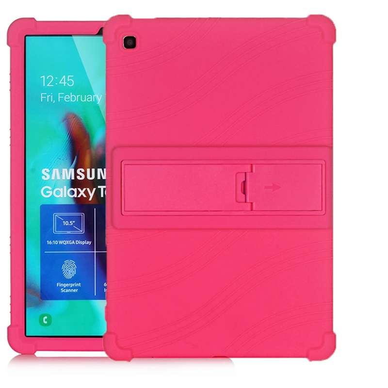 For Galaxy Tab S5e T720 Tablet PC Silicone Protective Case with Invisible Bracket(Black)