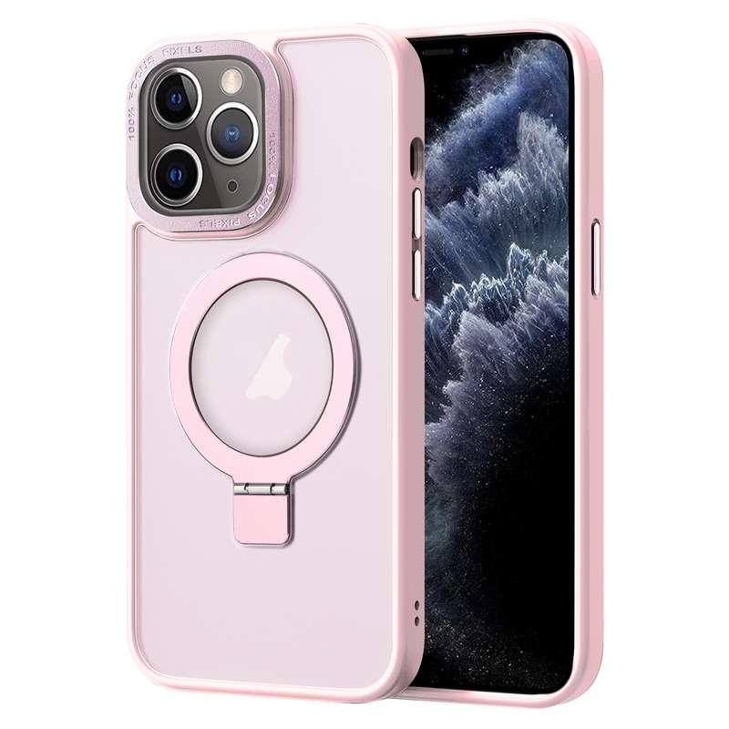 For iPhone 11 Pro Max Skin Feel MagSafe Magnetic Holder Phone Case(Matte White)