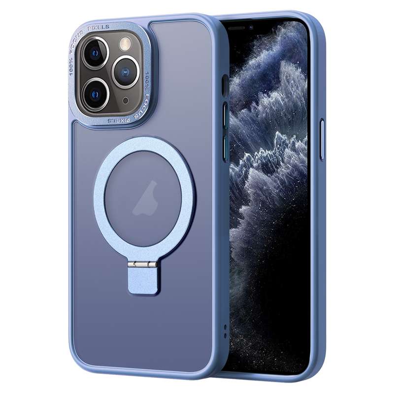 For iPhone 11 Pro Max Skin Feel MagSafe Magnetic Holder Phone Case(Matte White)