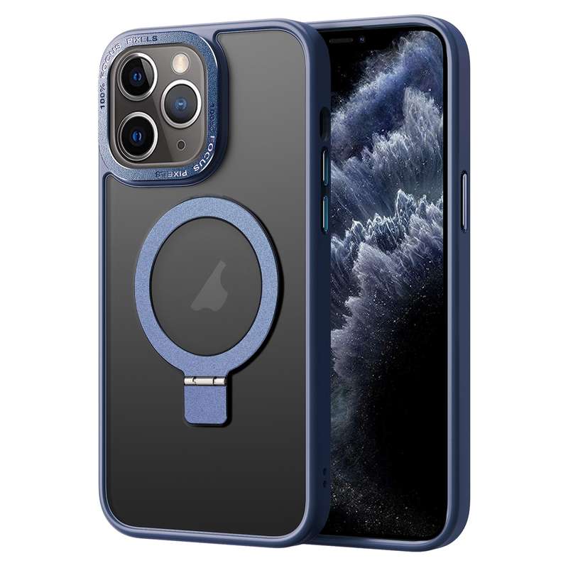 For iPhone 11 Pro Max Skin Feel MagSafe Magnetic Holder Phone Case(Matte White)