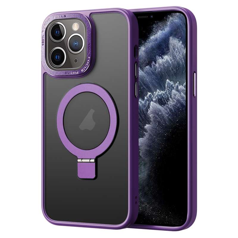 For iPhone 11 Pro Max Skin Feel MagSafe Magnetic Holder Phone Case(Matte White)