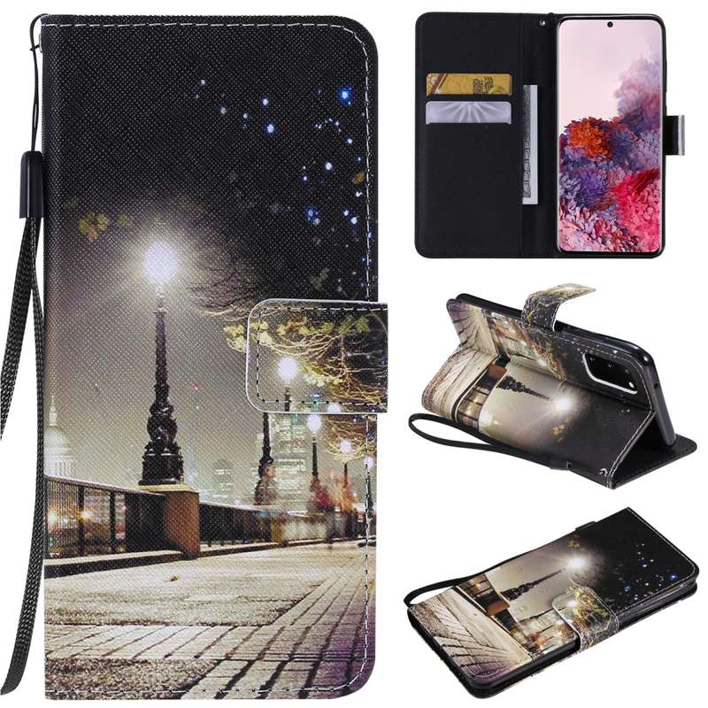For Galaxy S20 Painting Horizontal Flip Leather Case with Holder & Card Slot & Lanyard(Castle)