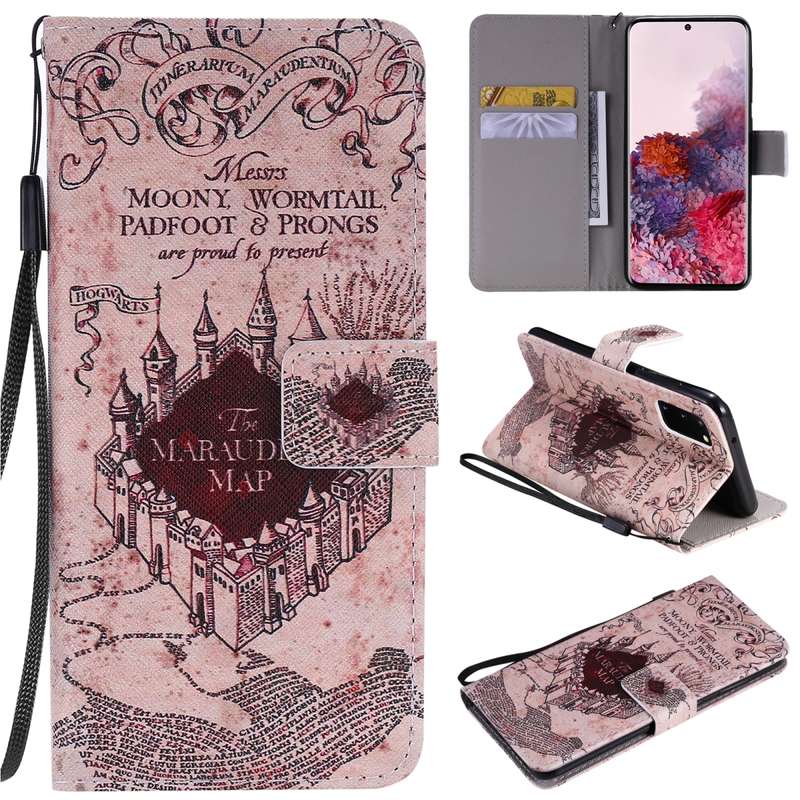 For Galaxy S20 Painting Horizontal Flip Leather Case with Holder & Card Slot & Lanyard(Castle)