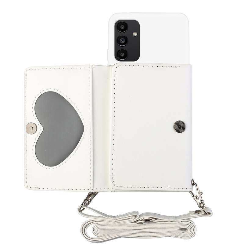 For Samsung Galaxy A54 5G Crossbody Lanyard Wallet Card Bag Phone Case(Pink)