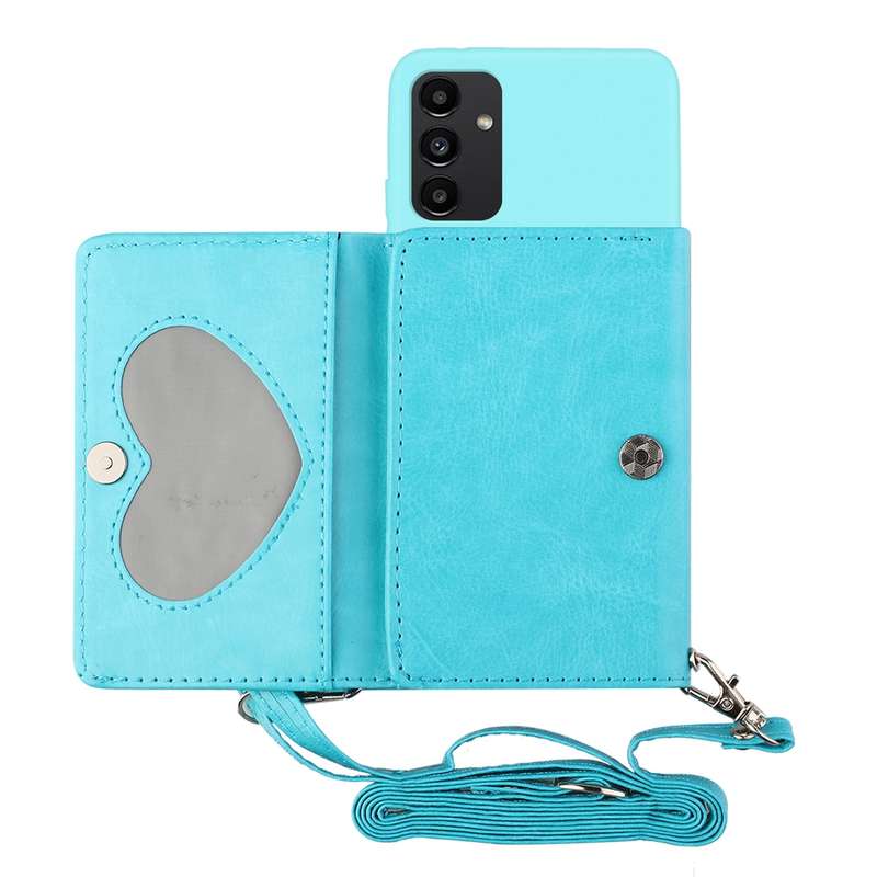 For Samsung Galaxy A54 5G Crossbody Lanyard Wallet Card Bag Phone Case(Pink)