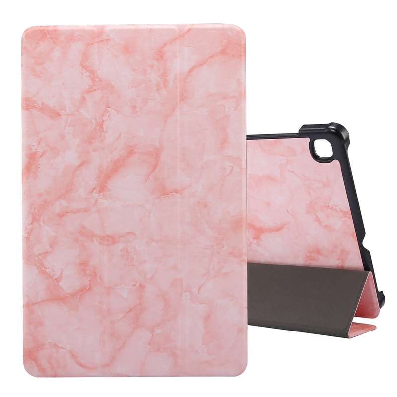 For Galaxy Tab S6 Lite P610 / P615 Marble Texture Horizontal Flip Leather Case, with Three-folding H