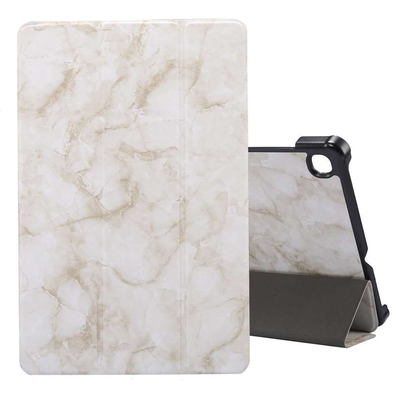 For Galaxy Tab S6 Lite P610 / P615 Marble Texture Horizontal Flip Leather Case, with Three-folding H