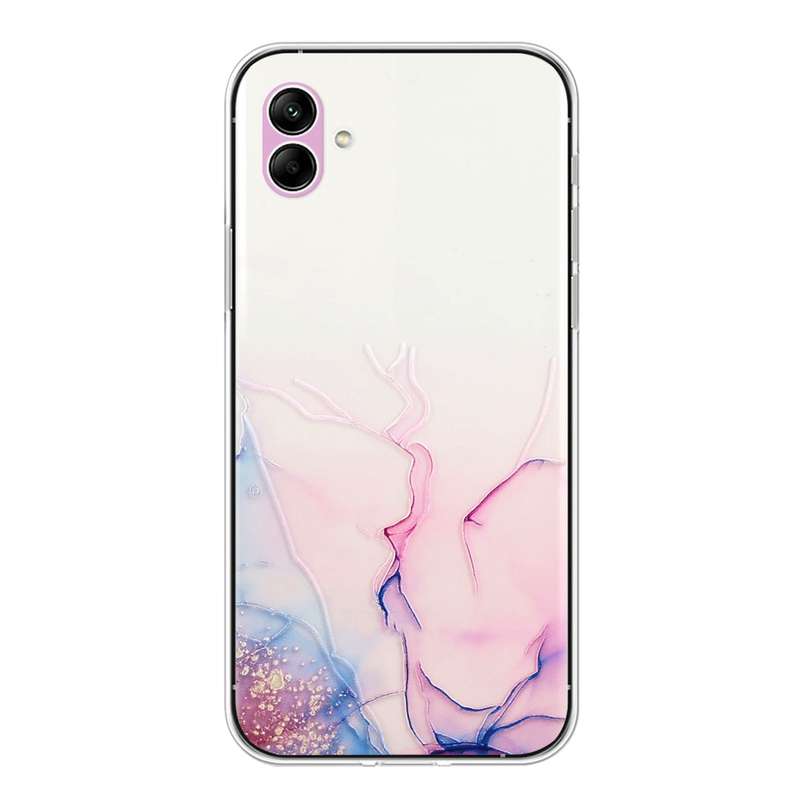 For Samsung Galaxy A04e Hollow Marble Pattern TPU Precise Hole Phone Case(Pink)