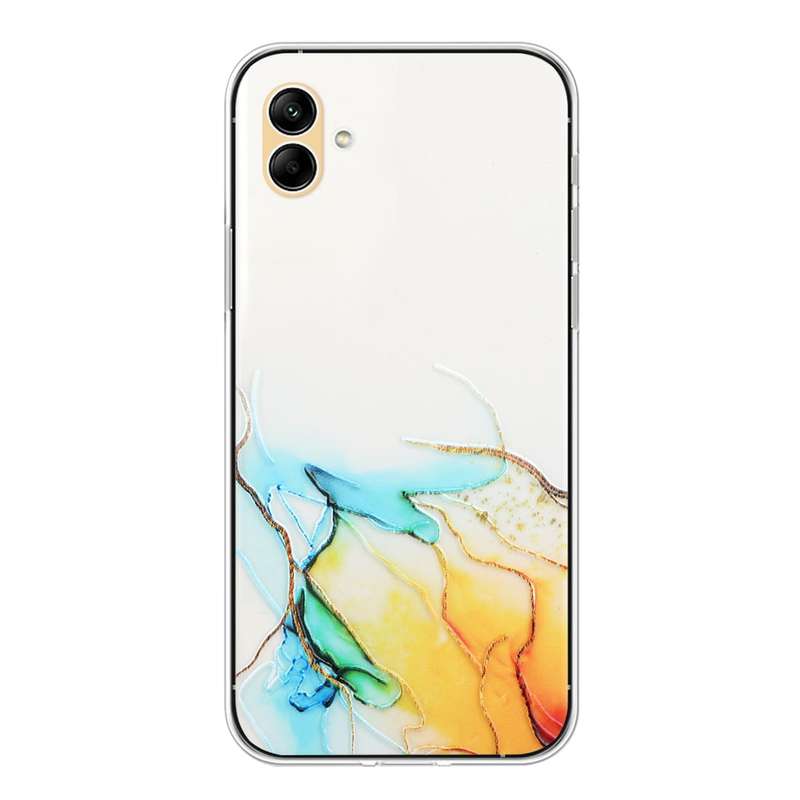 For Samsung Galaxy A04e Hollow Marble Pattern TPU Precise Hole Phone Case(Pink)