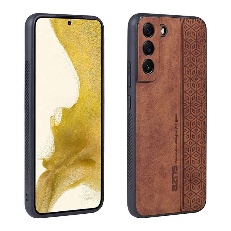For Samsung Galaxy S21 FE 5G AZNS 3D Embossed Skin Feel Phone Case(Dark Green)