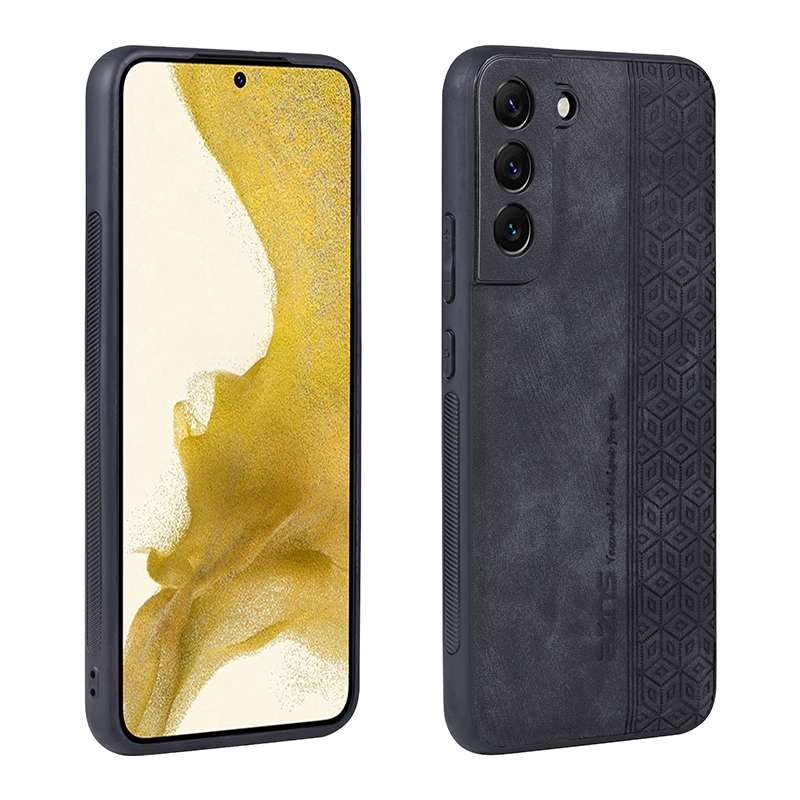 For Samsung Galaxy S21 FE 5G AZNS 3D Embossed Skin Feel Phone Case(Dark Green)