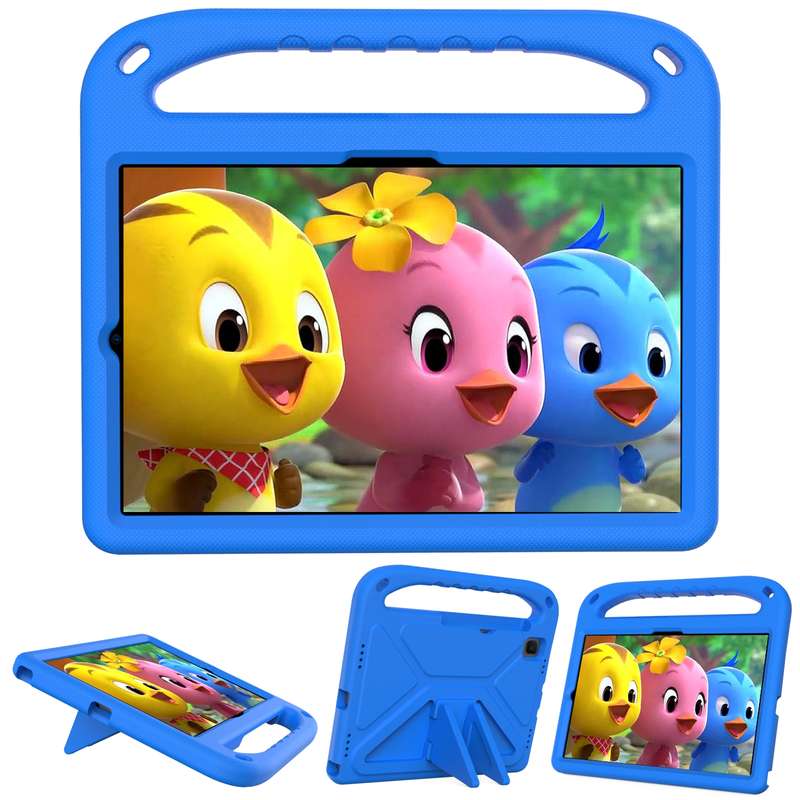 For Samsung Galaxy Tab S6 Lite P610 Handle EVA Shockproof Tablet Case with Holder(Blue)