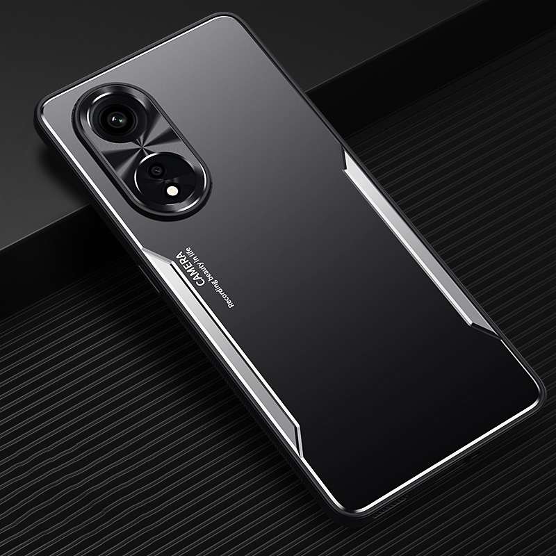 For OPPO A1 Pro Blade Series TPU + Titanium Alloy Phone Case(Black Red)