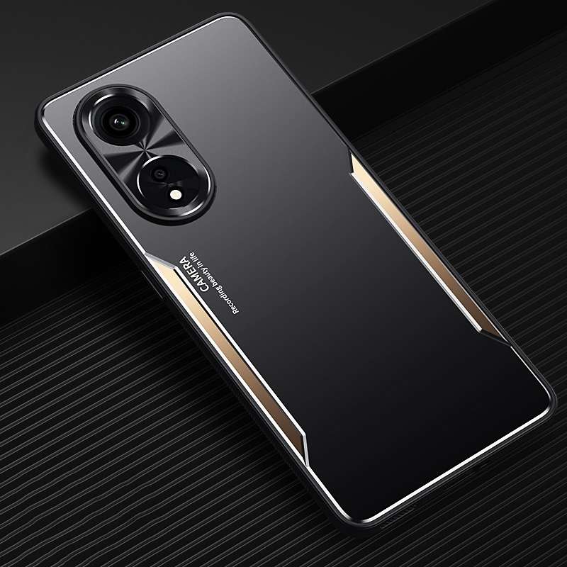 For OPPO A1 Pro Blade Series TPU + Titanium Alloy Phone Case(Black Red)