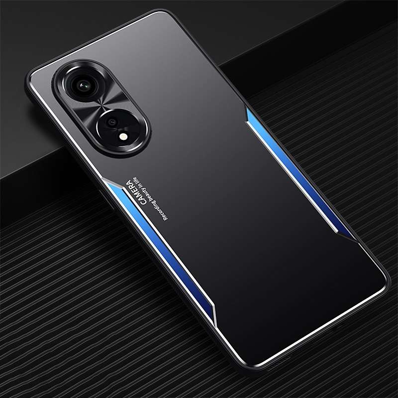 For OPPO A1 Pro Blade Series TPU + Titanium Alloy Phone Case(Black Red)