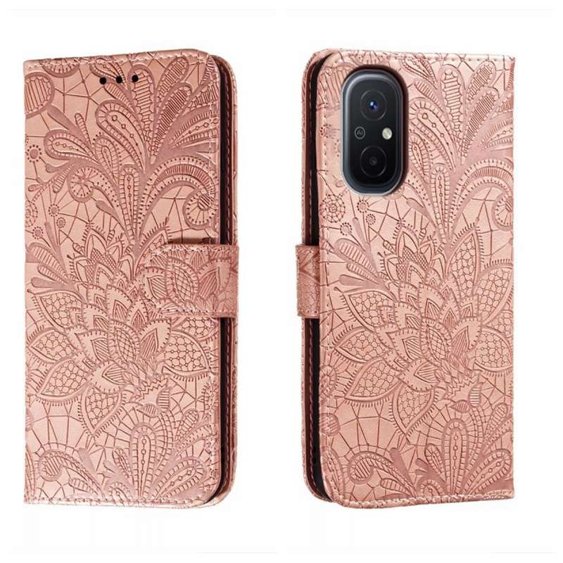 For Xiaomi Redmi 12C Lace Flower Embossing Flip Leather Phone Case(Purple)