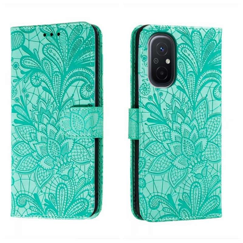 For Xiaomi Redmi 12C Lace Flower Embossing Flip Leather Phone Case(Purple)