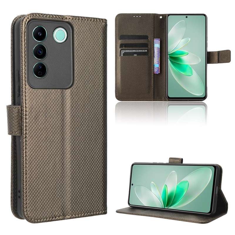 For vivo V27e / S16e Diamond Texture Leather Phone Case(Black)