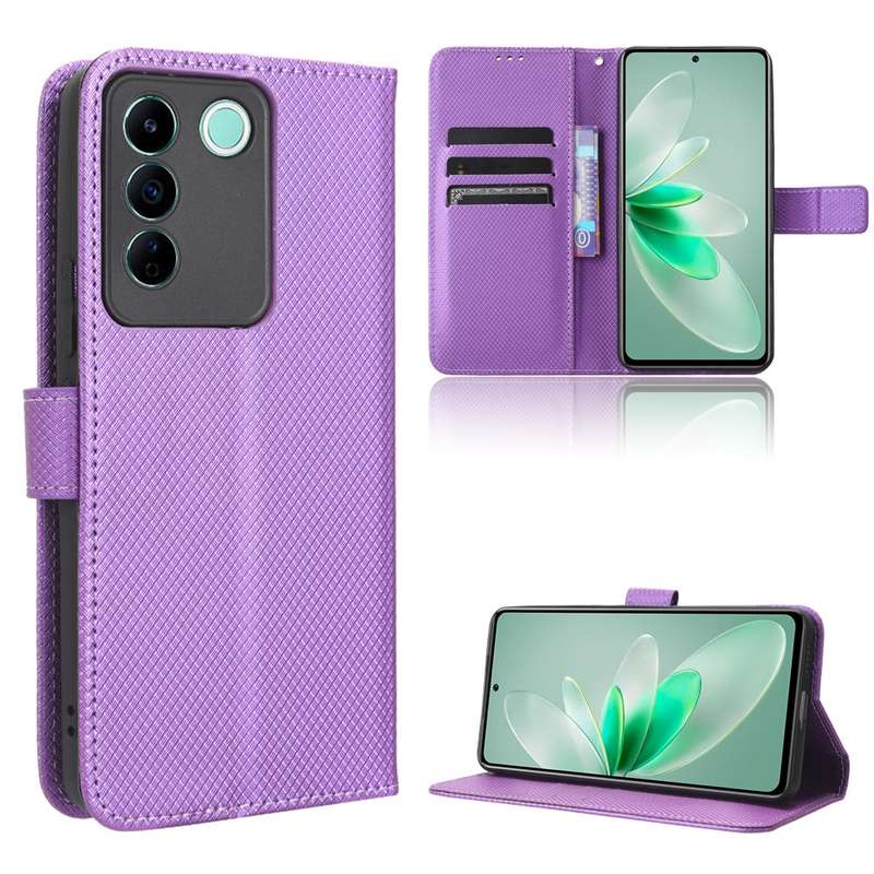 For vivo V27e / S16e Diamond Texture Leather Phone Case(Black)