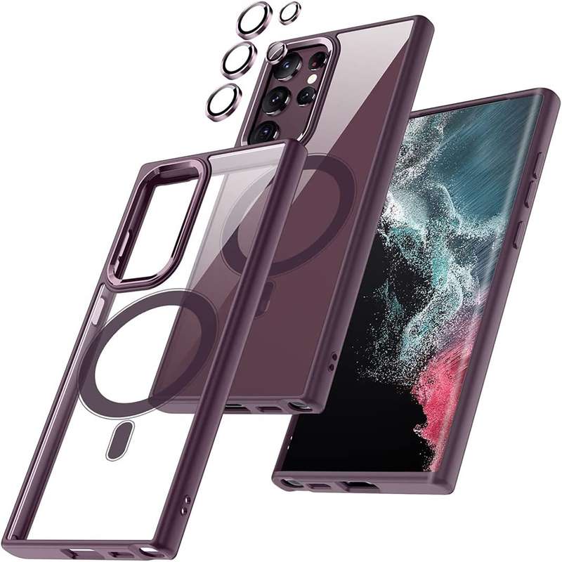 For Samsung Galaxy S23 Ultra 5G Acrylic PC MagSafe Magnetic Phone Case(Black)