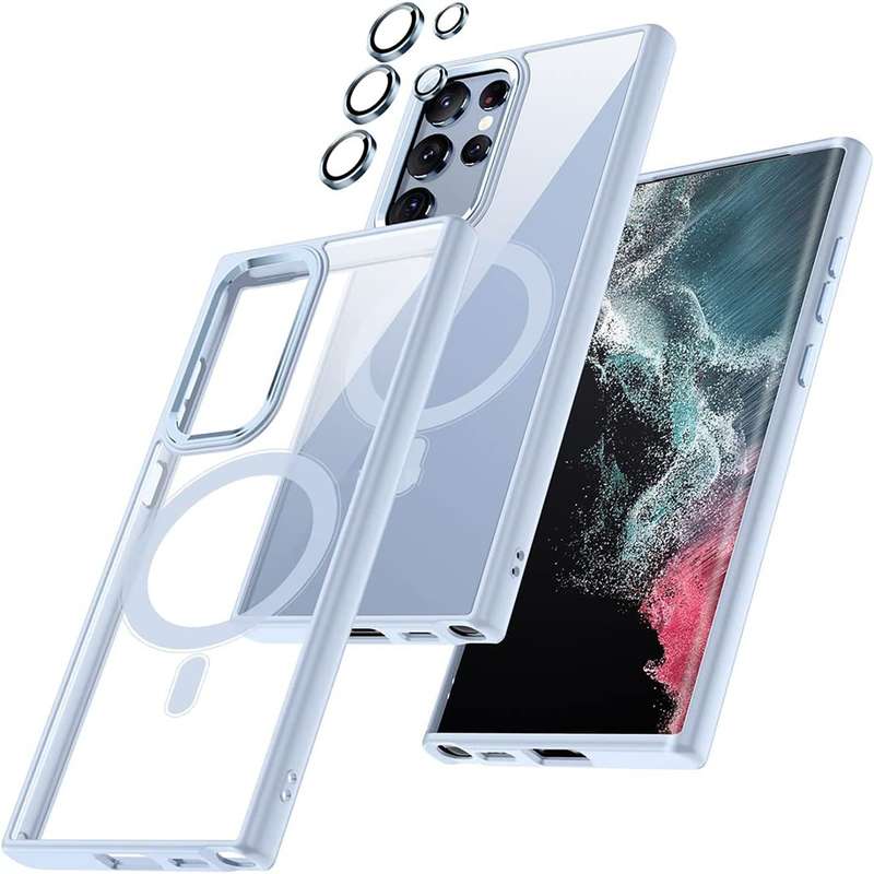 For Samsung Galaxy S23 Ultra 5G Acrylic PC MagSafe Magnetic Phone Case(Black)