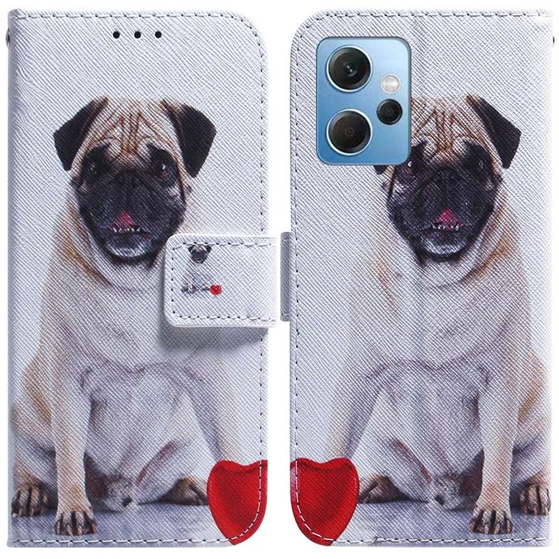 For Xiaomi Redmi Note 12 4G Global Coloured Drawing Flip Leather Phone Case(Magnolia)