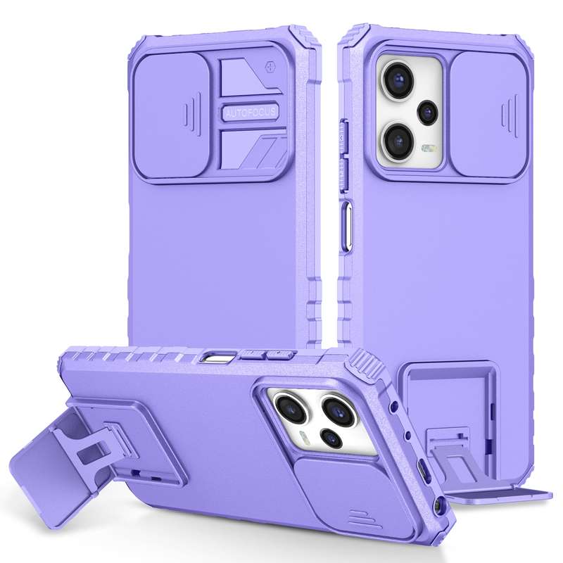 For Xiaomi Redmi Note 12 Pro 5G / Poco X5 Pro Stereoscopic Holder Sliding Camshield Phone Case(Green
