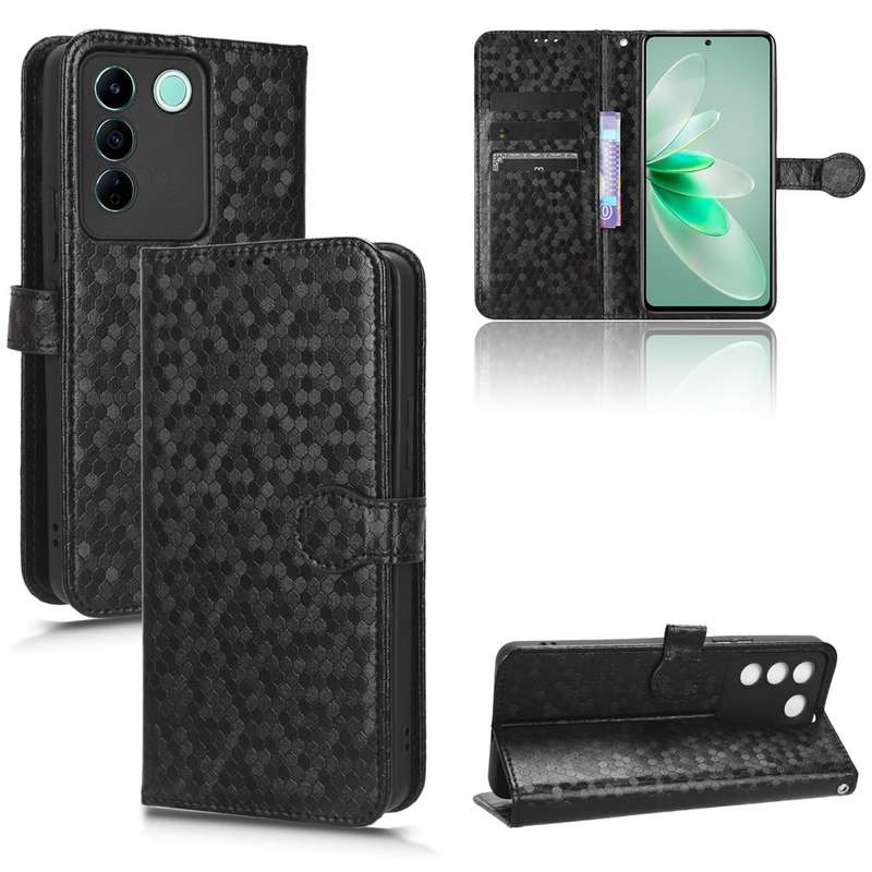 For vivo V27e / S16e Honeycomb Dot Texture Leather Phone Case(Green)
