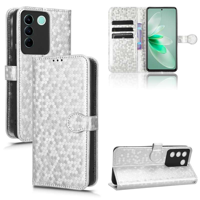 For vivo V27e / S16e Honeycomb Dot Texture Leather Phone Case(Green)