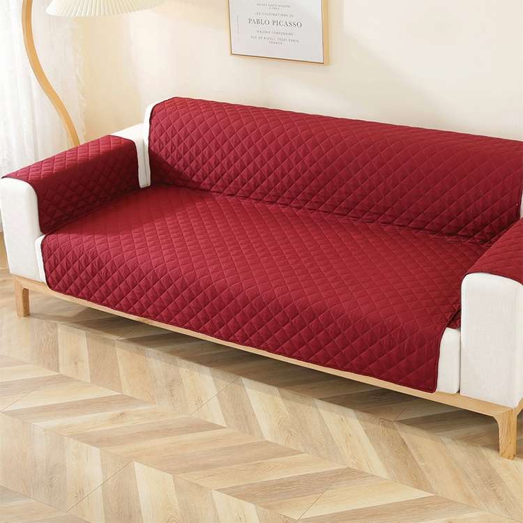 Double-sided Waterproof Pet Cushion Diamond Pattern Sofa Cover, Size:130x196cm(Navy Blue)