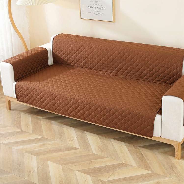 Double-sided Waterproof Pet Cushion Diamond Pattern Sofa Cover, Size:130x196cm(Navy Blue)